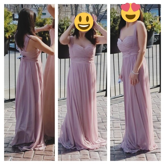JY Jenny Yoo Size 6 Blush Mauve Pink Bridesmaid Formal Gown Prom Dress - Picture 1 of 7